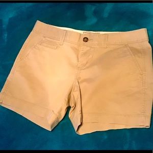 Old Navy Perfect Flat Front Tan Shorts 6